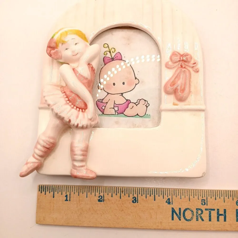 Vtg 1987 3D Ballet Dancer Girl Photo Frame Terragrafics by Cara Marks 3.5x2.5